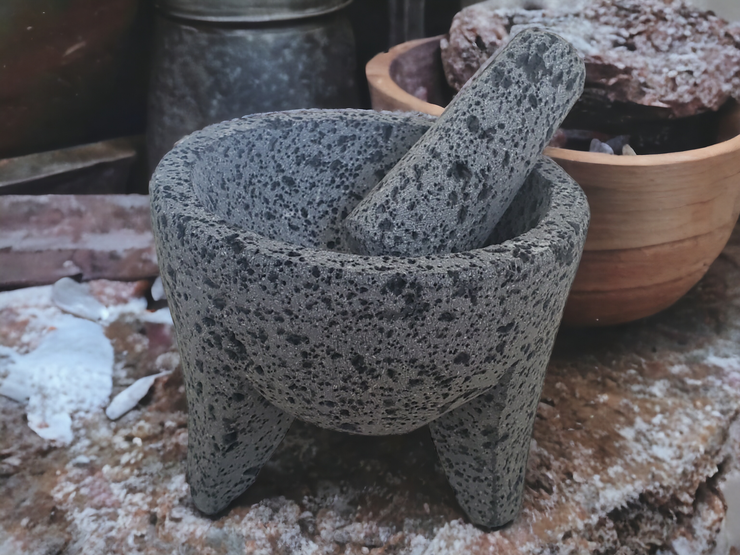 Middle Molcajete - Lava Stone - 5 Inch Molcajete 5 Inch Round