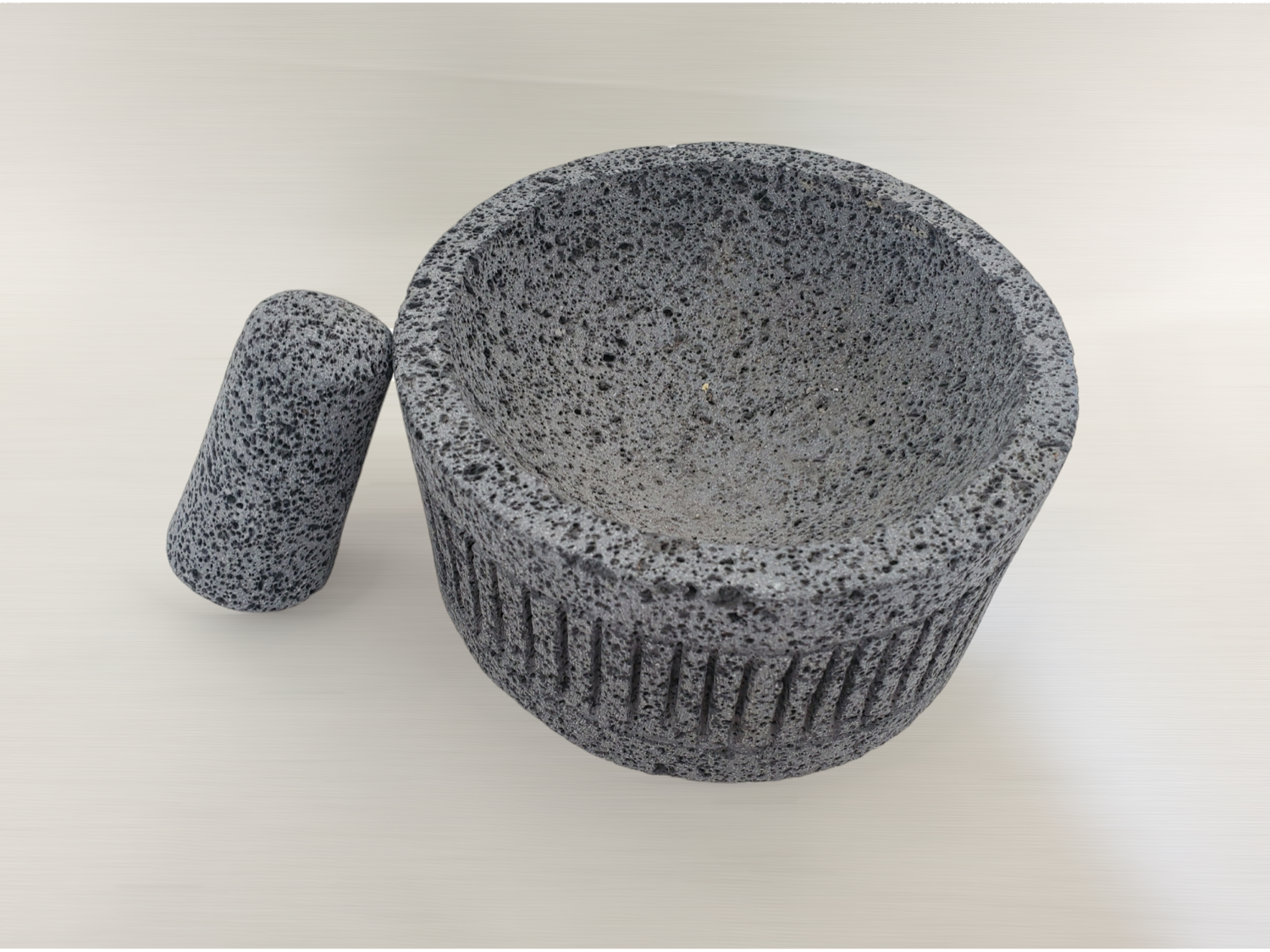 Mortar & Pestle Pillars - Lava Stone - 8 Inch Molcajete 8 Inch Featured Round