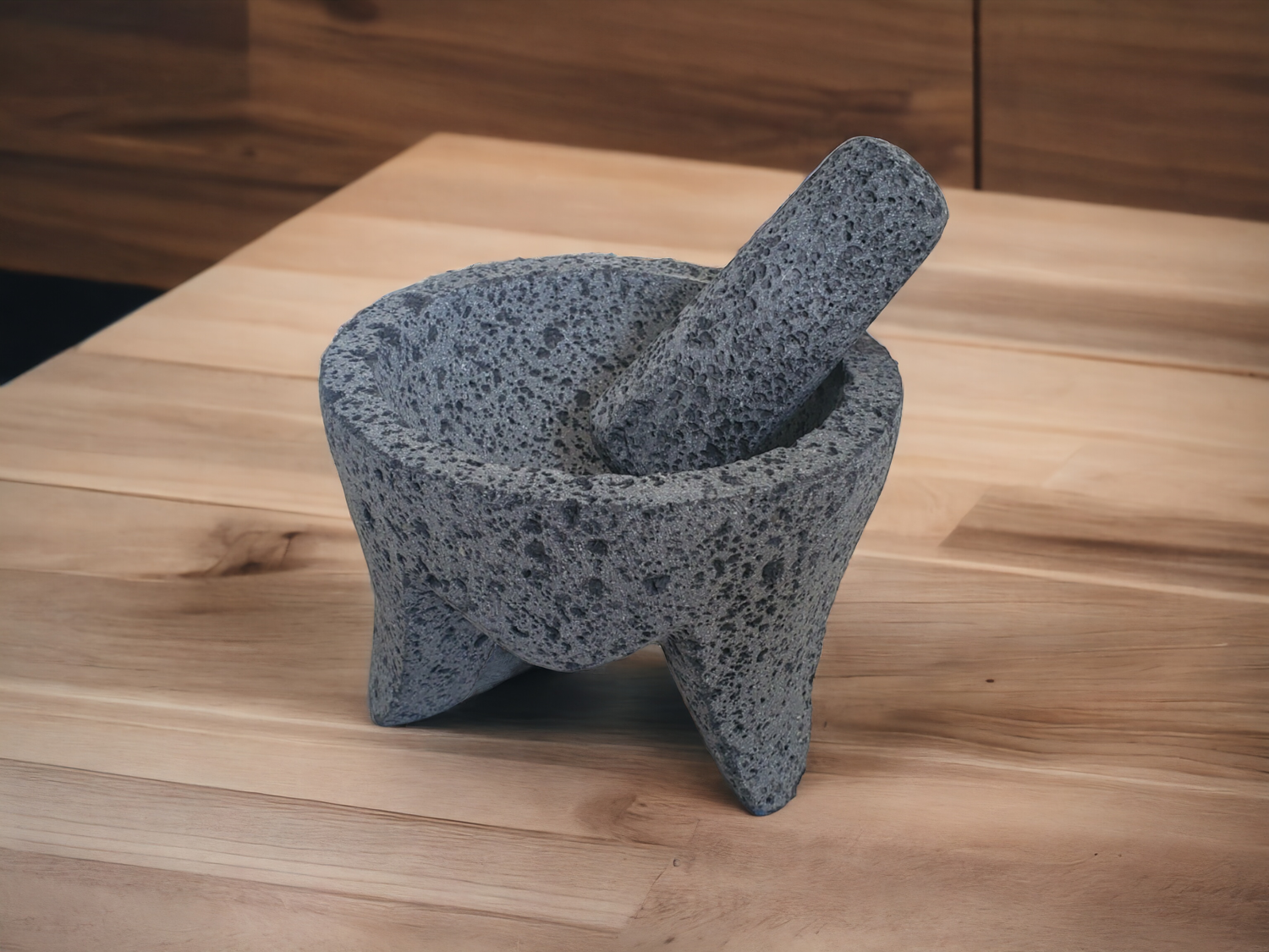 Mighty Bowl & Pestle - Lava Stone - 6 Inch Molcajete 6 Inch Round