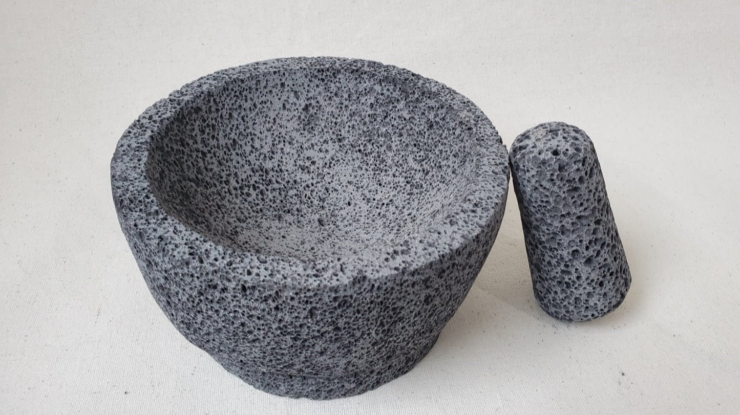 Tapered Base Molcajete - Lava Stone - 8 Inch Molcajete 8 Inch Round