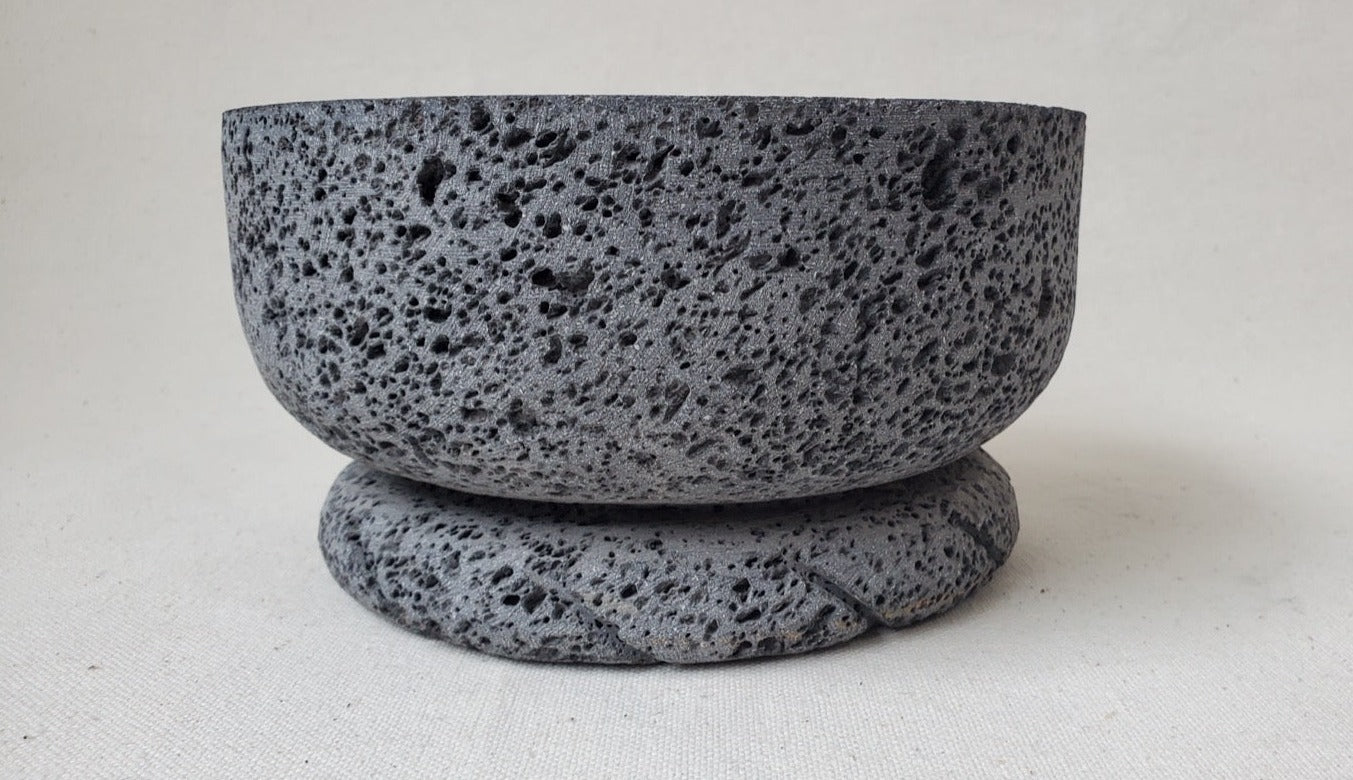 Hourglass Bowl & Pestle - Lava Stone - Various Sizes Molcajete 5 Inch 6 Inch 7 Inch 8 Inch Featured Round