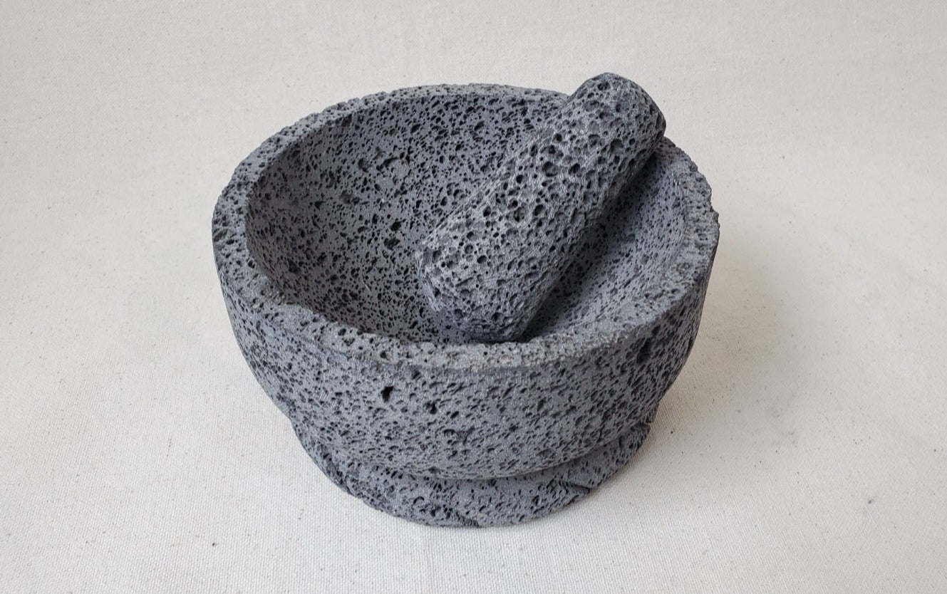 Hourglass Bowl & Pestle - Lava Stone - Various Sizes