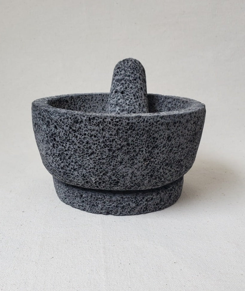 Tapered Base Molcajete - Lava Stone - 8 Inch Molcajete 8 Inch Round