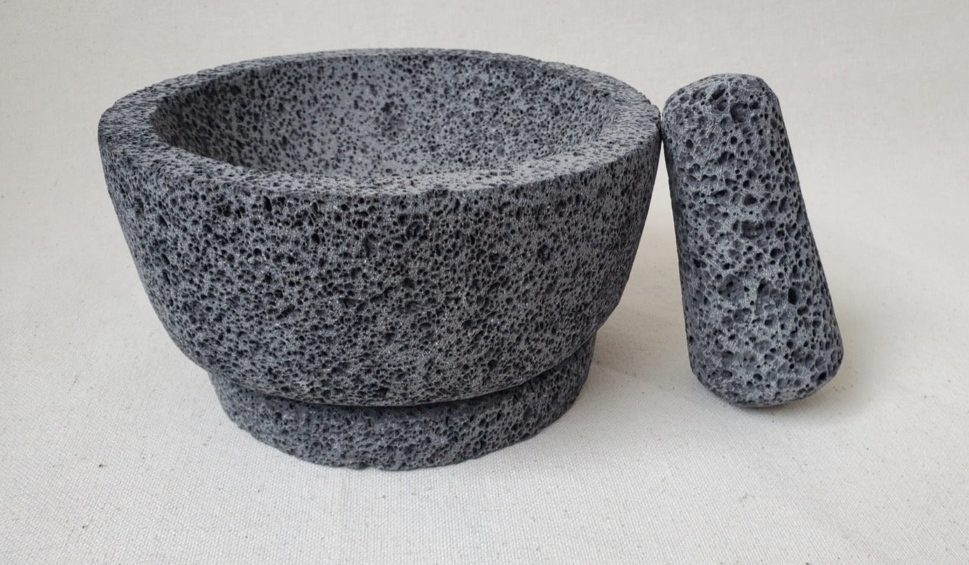 Tapered Base Molcajete - Lava Stone - 8 Inch Molcajete 8 Inch Round