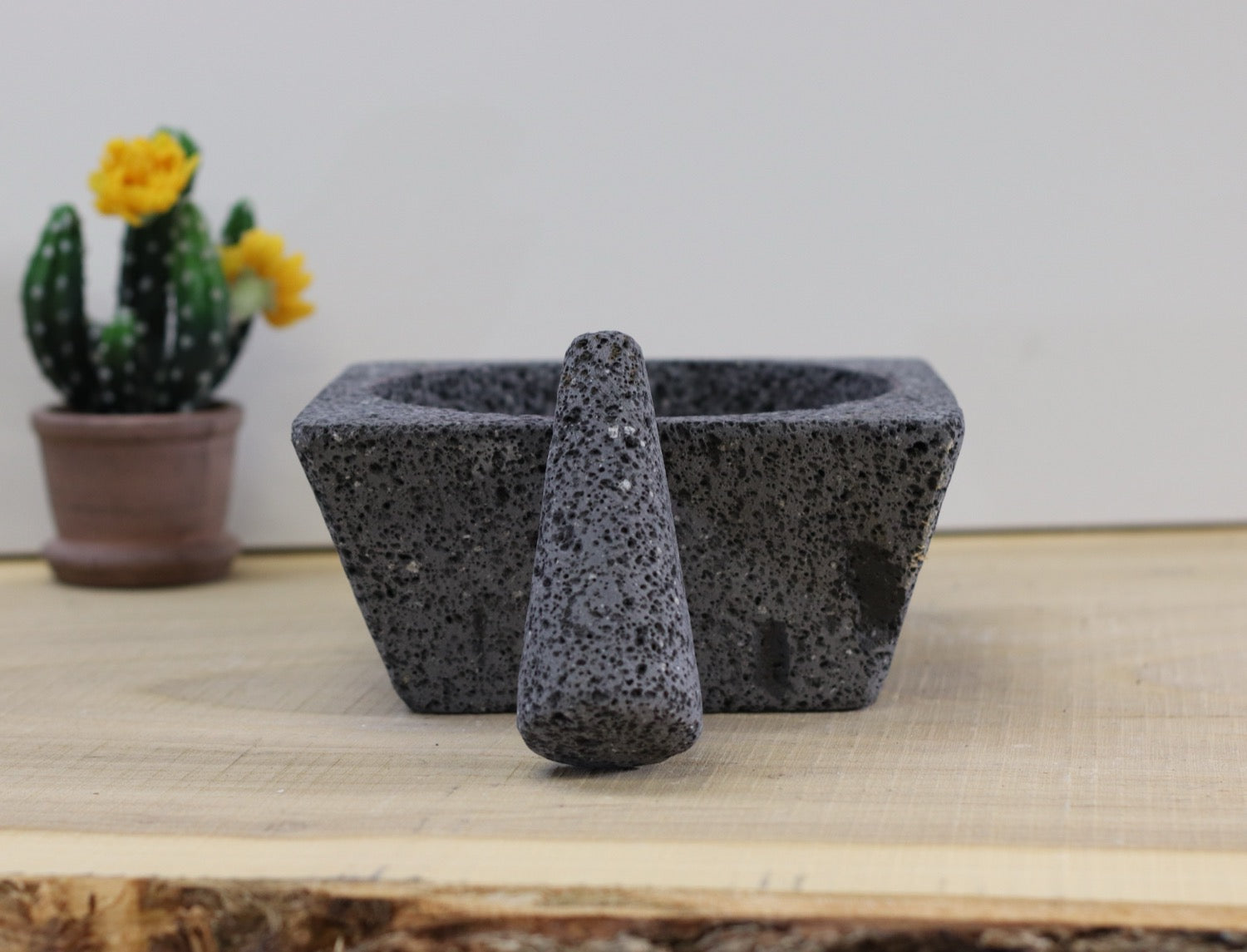 Outer Slant Bowl & Pestle - Lava Stone - 8 Inch Molcajete 8 Inch Featured Round