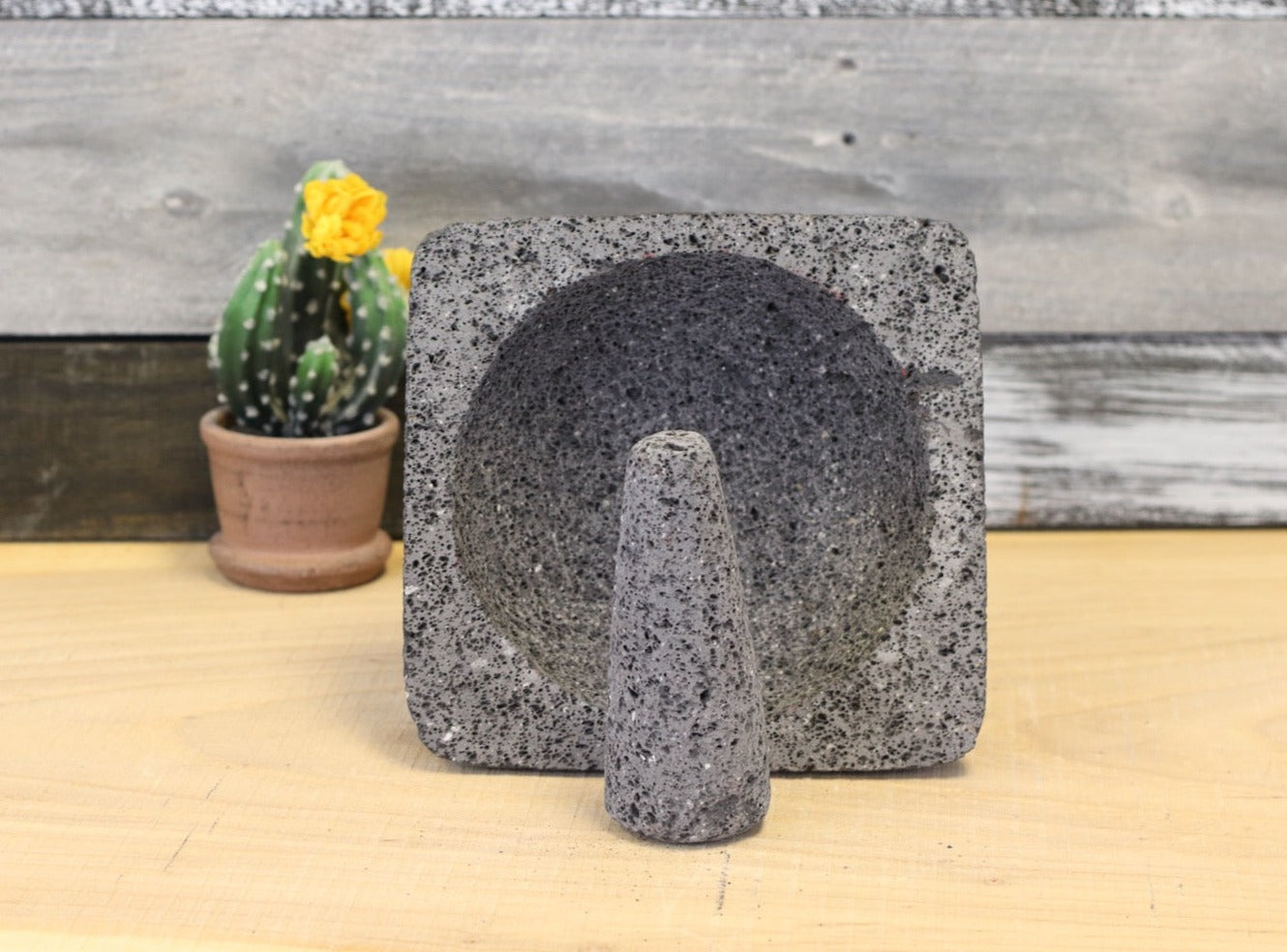 Outer Slant Bowl & Pestle - Lava Stone - 8 Inch Molcajete 8 Inch Featured Round